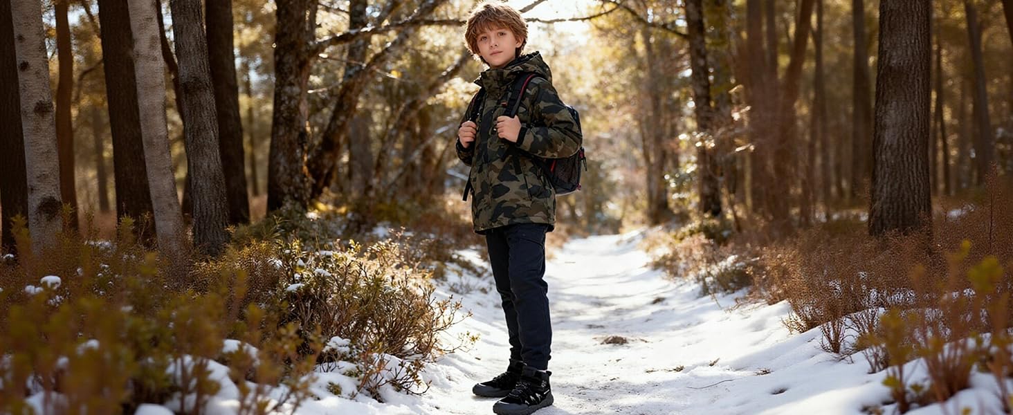 Дитячі зимові чоботи Littleplum для хлопчиків. Зимові шкарпетки-чоботи, теплі, з підкладкою, для снігу, трекінгові. Розмір 39 EU, чорний колір.