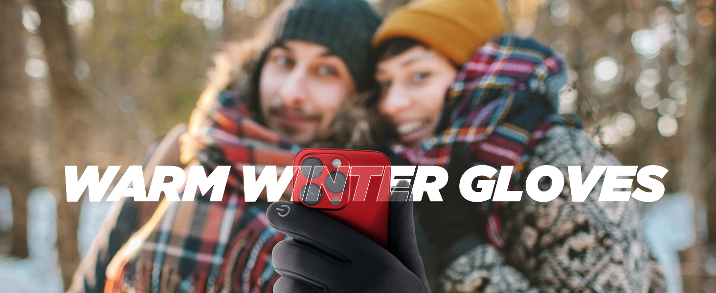 Рукавички PUIOU для чоловіків та жінок, теплі зимові рукавички для велосипеда, спортивні рукавички з сенсорним екраном, чорні (L)