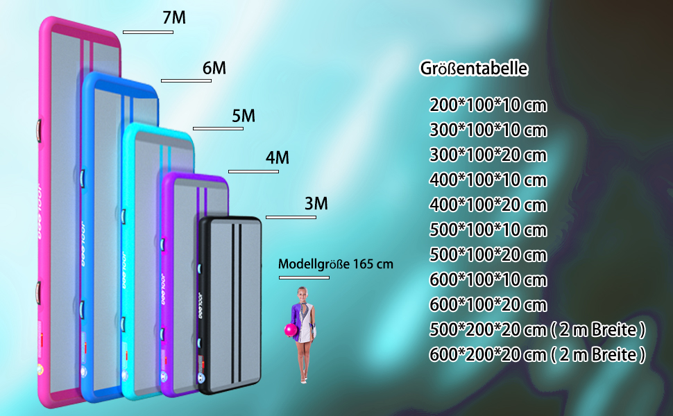 Гімнастичний надувний мат Air Tumbling Matte з електричним насосом, 200х100х10 см, для дому, спортзалу, йоги, фітнесу, челедингу, різних розмірів (2 м, 3 м, 4 м, 5 м, 6 м)