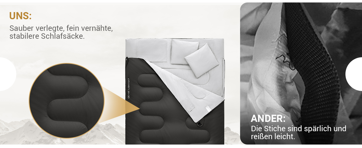 Сплячий мішок KingCamp для двох осіб, зимовий, чорний, для кемпінгу та відпочинку на природі