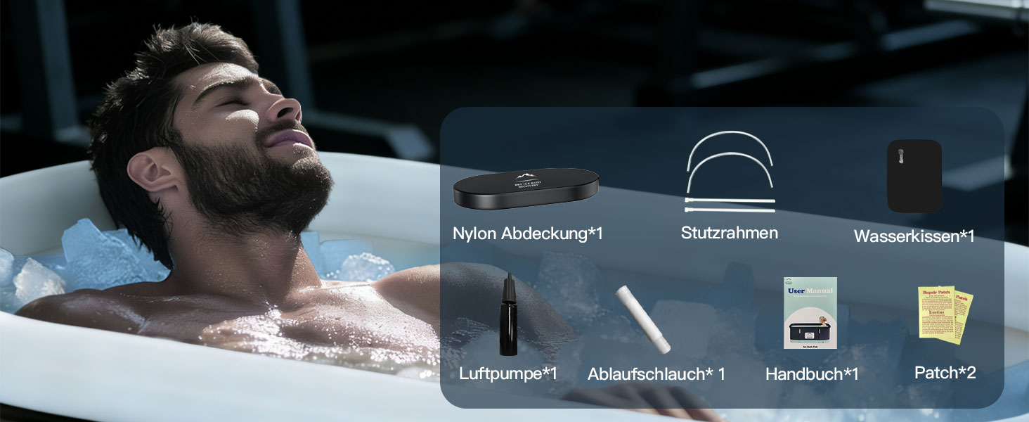 Екзотермічна ванна B&Y Ovales Eisbad: ізольована ванна для холодової терапії (120x65x65 см)