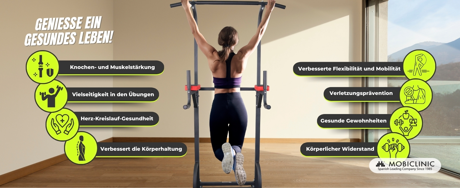 Мультифункціональна силова станція Mobiclinic Fitness 9 в 1, складана, з турніком, лавкою для жиму, регульована по висоті, протиковзка, м'яка оббивка