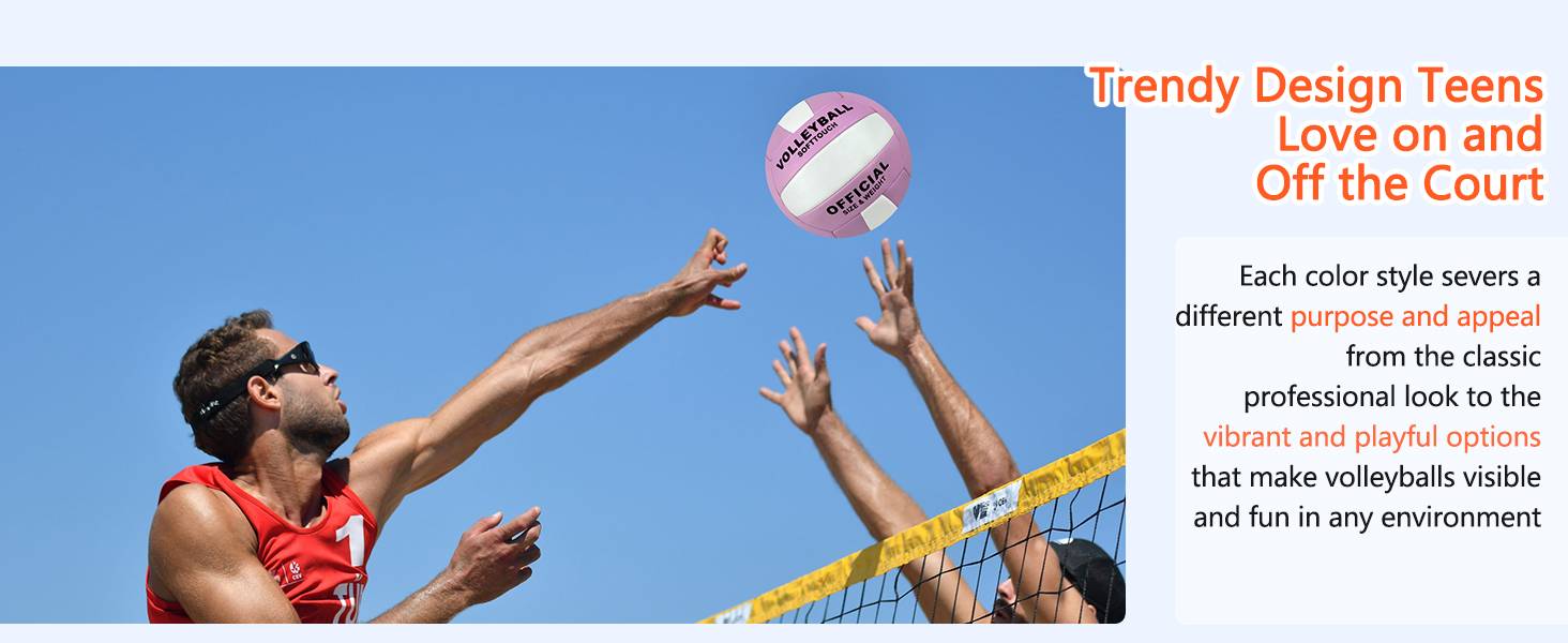 Волейбольний м'яч Aipwerer: для тренувань, пляжу, залу. Водостійкий, Soft Touch, рожевий. У комплекті насос та сумка