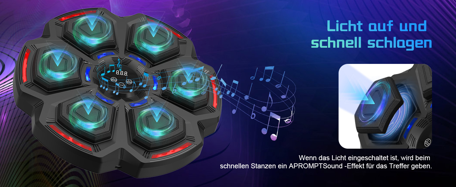 Музична боксерська машина з LED-підсвіткою та Bluetooth, 9 режимів швидкості, підрахунку ударів, рукавички в комплекті. Для дорослих та дітей