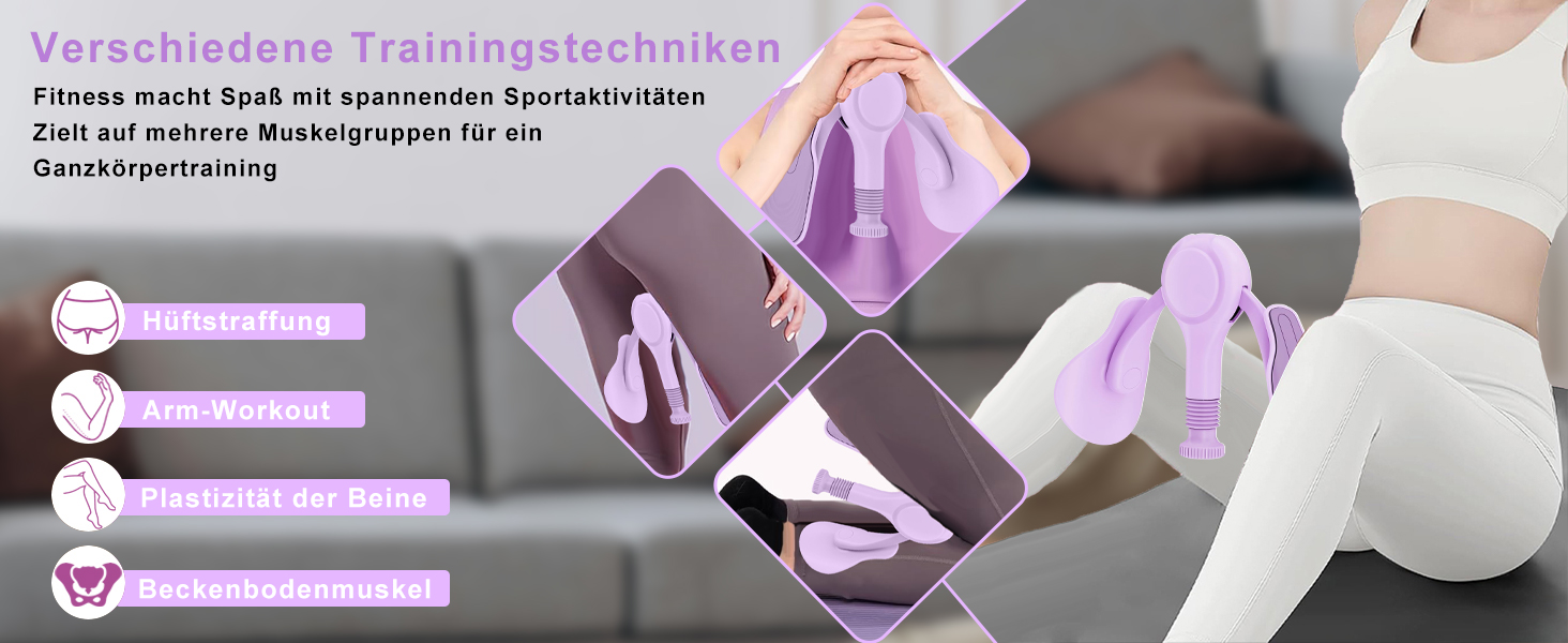Тренування стегон та тазового дна: пристрій для дому, фіолетовий