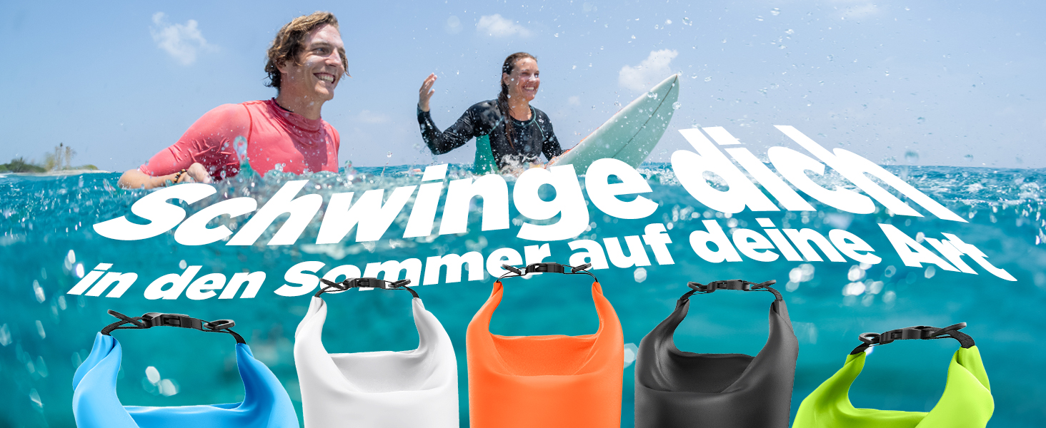 Набір водонепроникних сумок Spigen Dry Bag Set [Aqua Shield] 20L+21L - для пляжу, плавання, кемпінгу, каякінгу, човнів - чорний