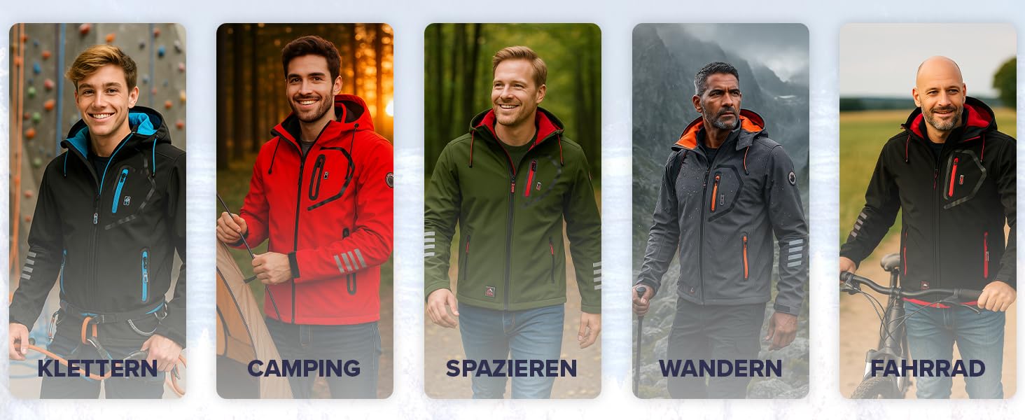 Чоловіча куртка Softshell AS301: водонепроникна функціональна куртка для outdoor з флісовою підкладкою, сіро-помаранчева, розмір L