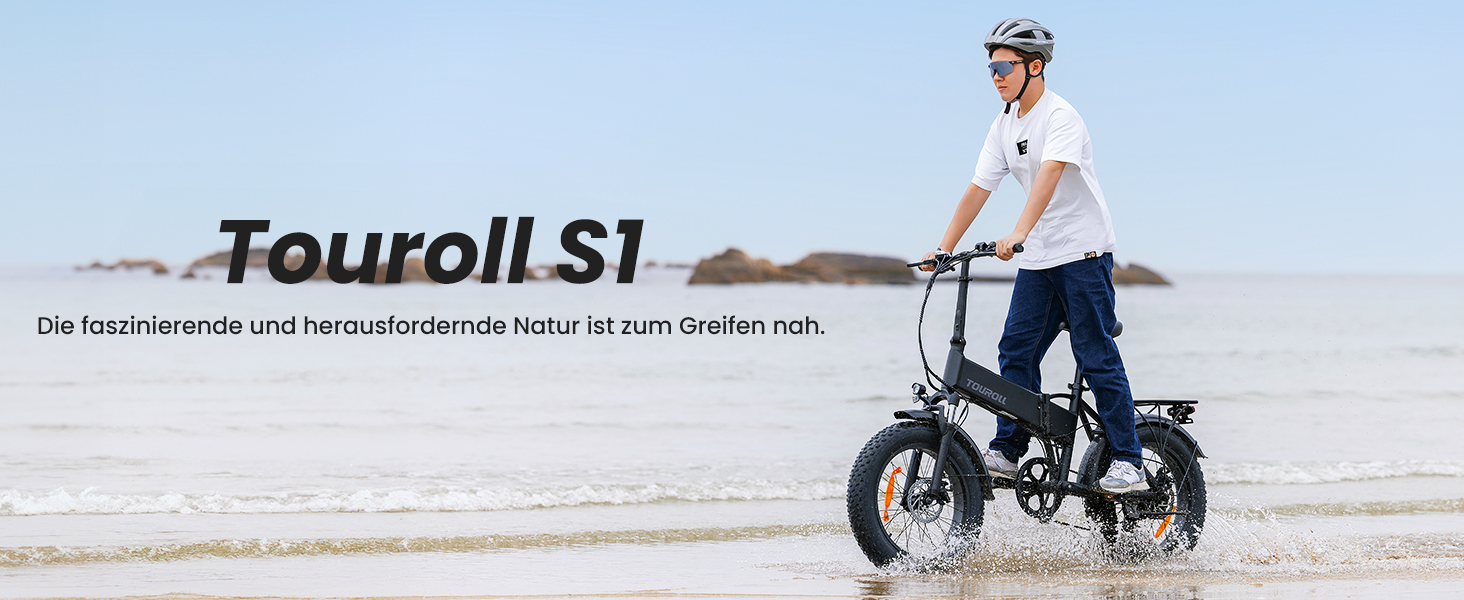 Велосипед Touroll S1 E-Bike 20x4.0, акум. 48В 15,6Ач, запас 100км