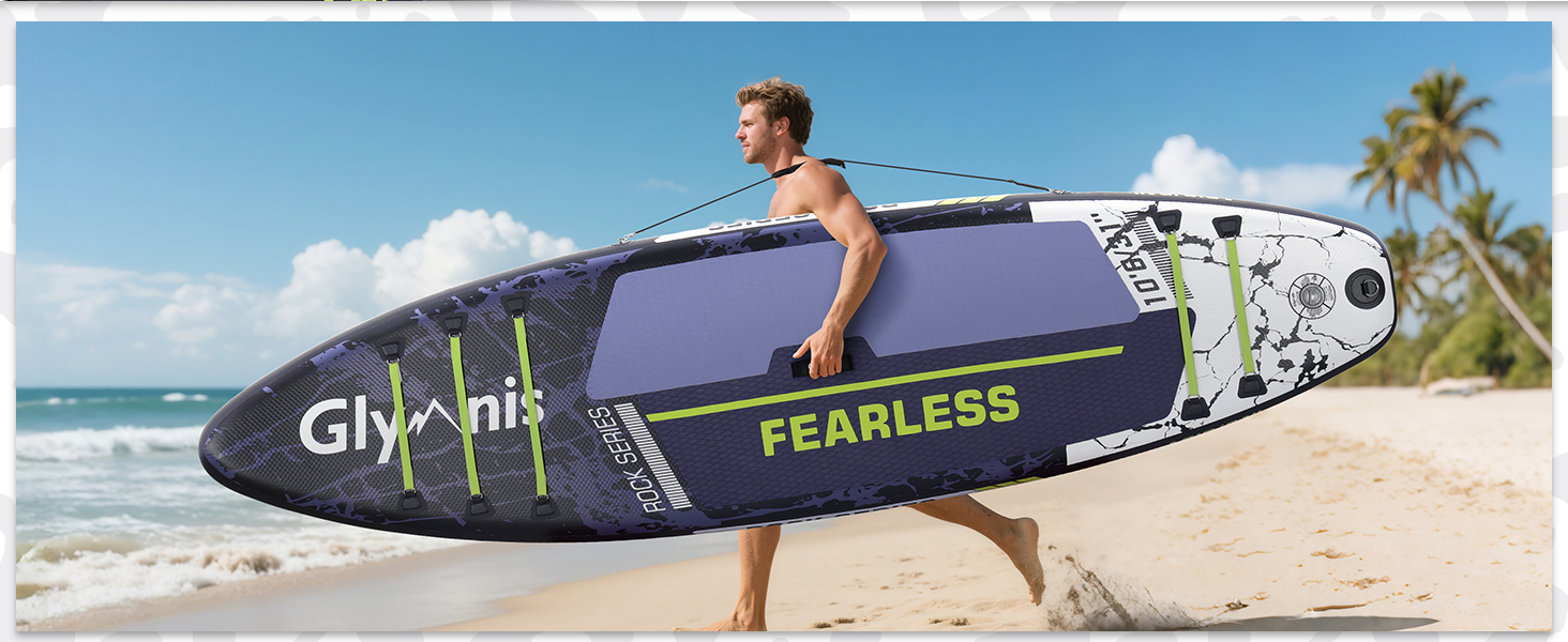 Надувний SUP Борд Glymnis 10'6' для Станд Ап Паддлінг (SUP) 320x81x15см з Алюмінієвим Веслом, Насосом та Аксесуарами