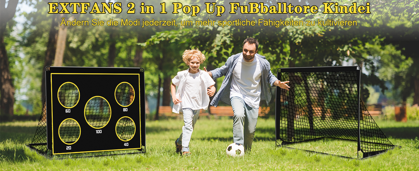 Дитячі ворота для футболу, 2-в-1 Pop-Up ворота, складані, для саду, на вулицю, з чохлом, 120x90 см, чорний