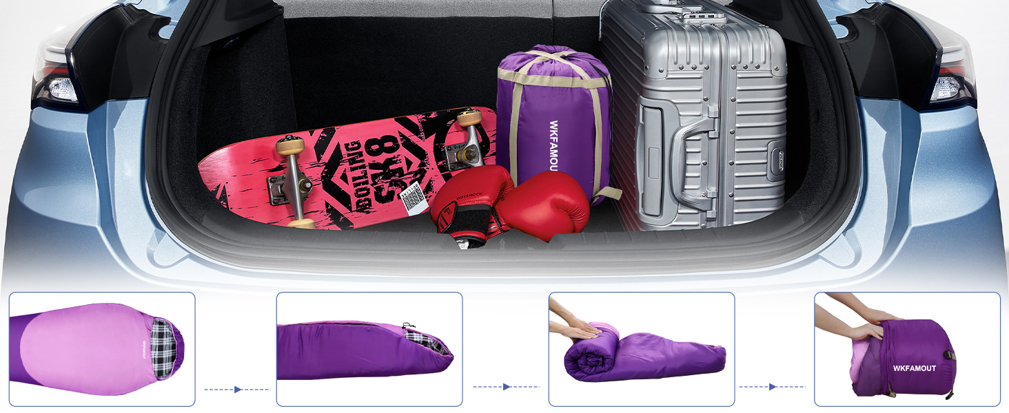 Спальний мішок WKFAMOUT Mumienschlafsack Outdoor -12°C-0°C, 500GSM, фліс, 3-4 сезони, для дорослих та дітей, для кемпінгу та подорожей