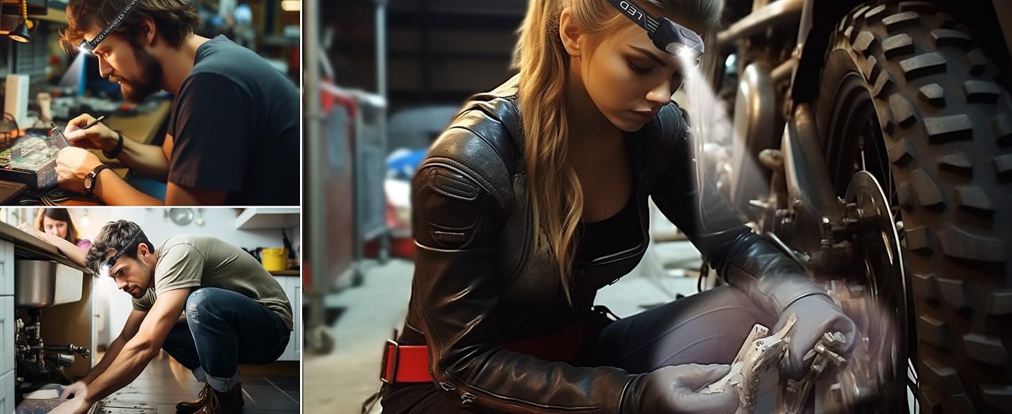 LED налобний ліхтар NREDXOON з акумулятором, USB-C, 5 режимів освітлення (включно з червоним), IPX4, водонепроникний, надзвичайно яскравий для кемпінгу, бігу, DIY та надзвичайних ситуацій (2 шт.) Чорний