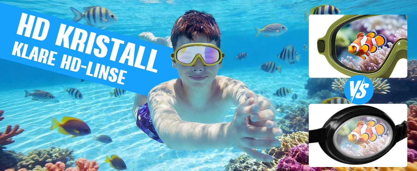 Дитячі окуляри для плавання Bluesmile (2 шт.), широкий огляд, антизапар, захист від УФ, для хлопчиків та дівчаток 3-14 років, зелено-фіолетові, малі