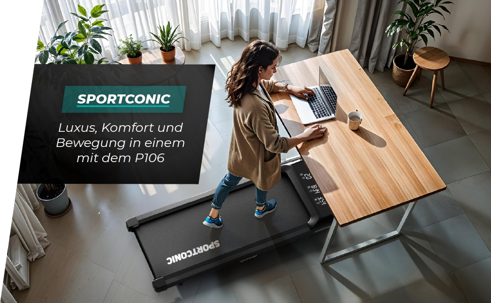 Біговий тренажер Sportconic складний - Walking Pad з нахилом та пультом дистанційного керування. Тиха фітнес-машина для дому, офісу та тренувань (1-6 км/год)