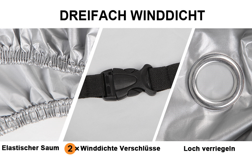 Захисний чохол для мотоцикла Motorrad, зимовий, водонепроникний, 210D, 275x105x125 см