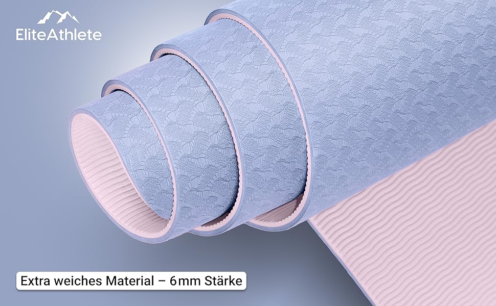 Йога мат EliteAthlete: спортивна, фітнес, гімнастична - з неслизьким покриттям. Розмір 183x61x0.6 см. Включає сумку та ремінь для перенесення. Колір: Ivory Cream