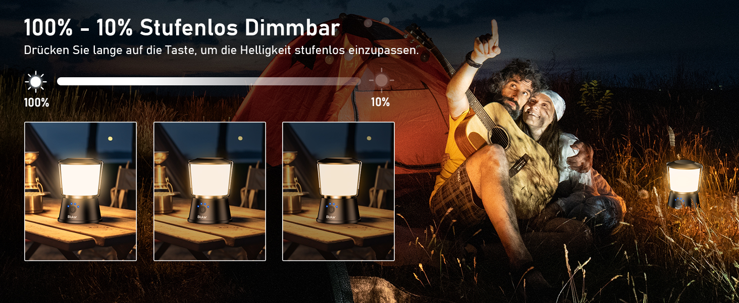 LED кемпінговий ліхтар Blukar: 2000 люмен, портативний, перезаряджається, 5 режимів, 8+ годин роботи, для кемпінгу та надзвичайних ситуацій