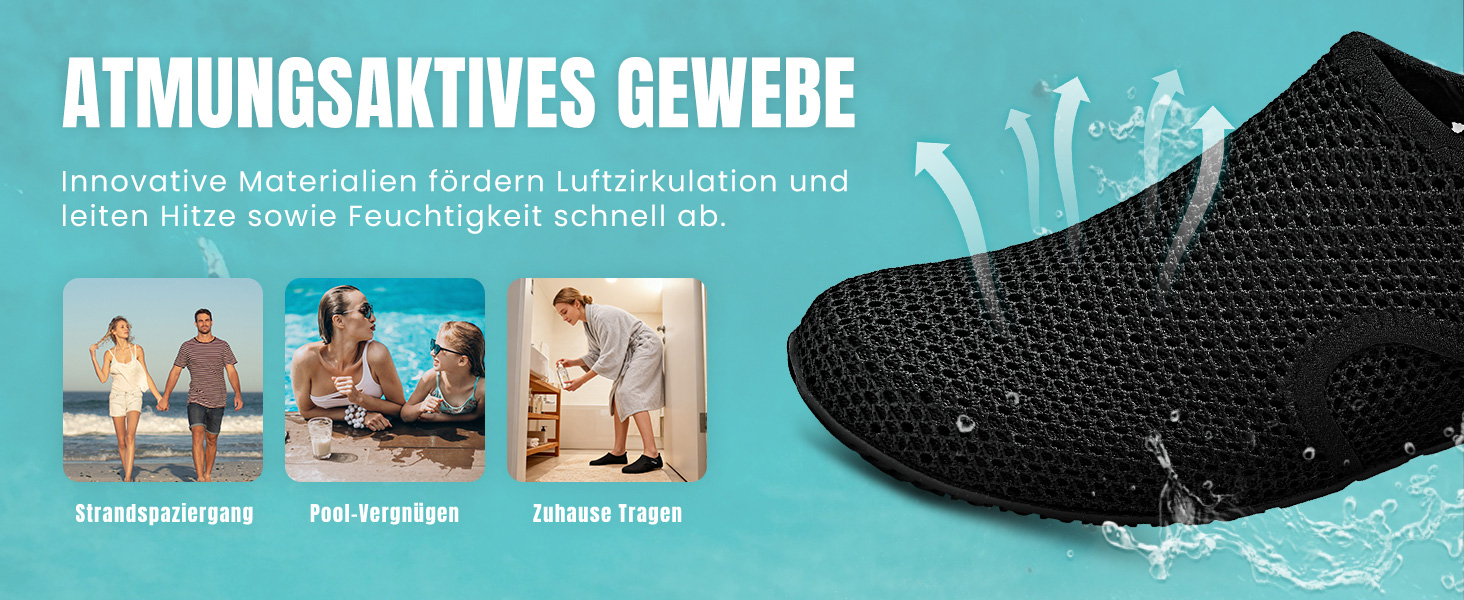 Водні черевики WateLves для плавання та відпочинку: басейн, пляж, дайвінг, серфінг. Чоловічі та жіночі, чорні, 42 EU