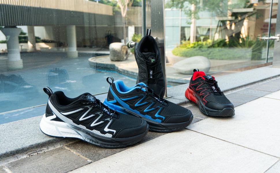 Кросівки для чоловіків та жінок, спортивні, для бігу по пересіченій місцевості, трекінгові, чорні, розмір EU 37-47 (J1 Синій, 46 EU)