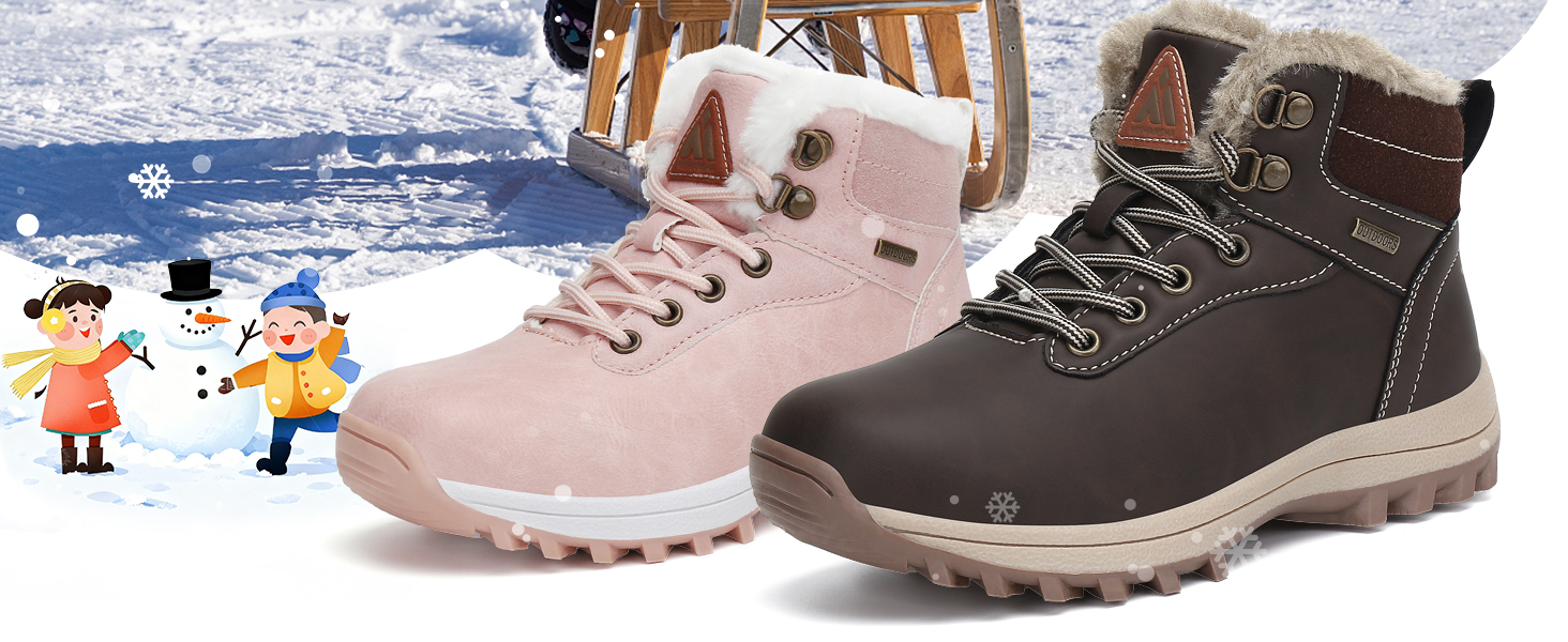 Дитячі зимові черевики Mishansha для хлопчиків та дівчаток, теплі, водонепроникні, коричневі, розмір 36 EU