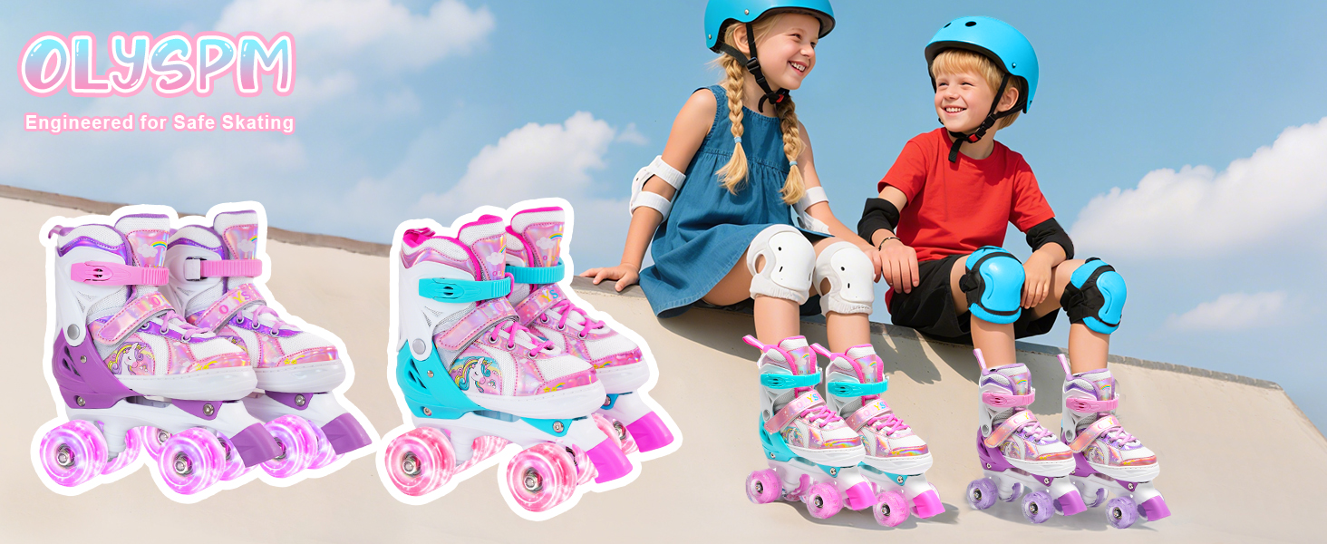 Ролики для дівчаток та хлопчиків, ролики для дітей, регульовані ролики з 8 світлодіодними колесами, розміри S (EU28-31), фіолетові