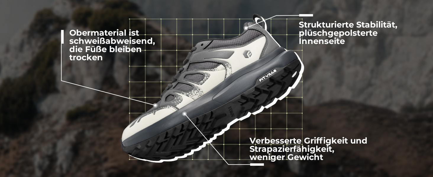 Черевики для хайкінгу FitVille для чоловіків, широкі, водонепроникні, розмір 40-50, чорні