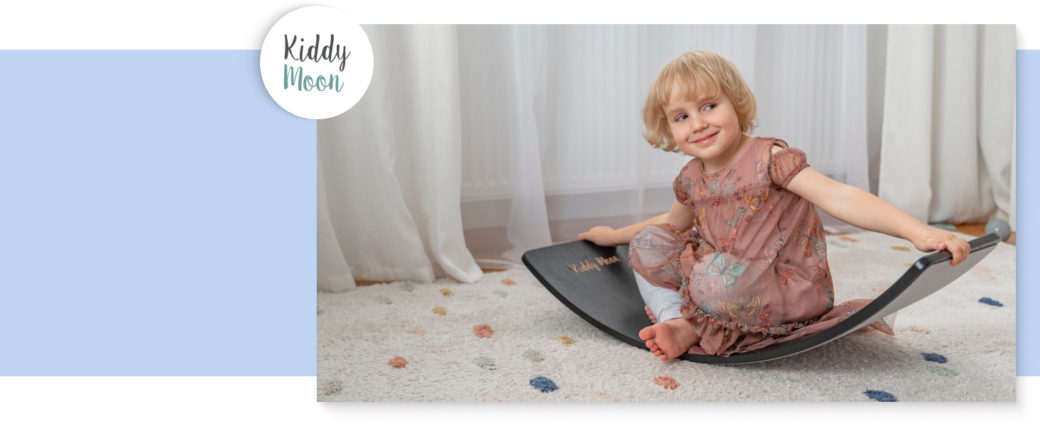 Дитяча балансувальна дошка KiddyMoon з дерева, Монтессорі іграшка для розвитку рівноваги, балансування, дерев'яна іграшка для дітей та малюків