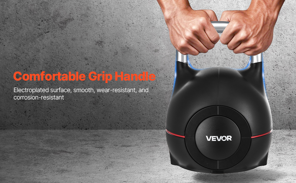 Куркова гантель VEVOR, регульована, 7 рівнів ваги, алюмінієвий корпус, ABS, для силових вправ, тренування всього тіла та кросфіт, 20 кг