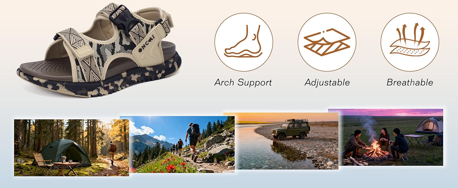 Чоловічі сандалі Oncaі Wandersandalen: ортопедичні трекінгові сандалі для відпочинку та спорту, блакитні, розмір 43 EU