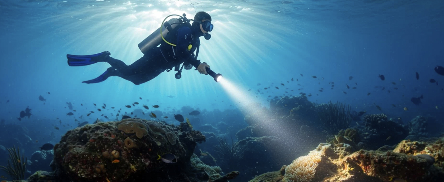 Ліхтарик підводний Sofirn SD09L 6800 люмен, LED, до 100м, з акумуляторами
