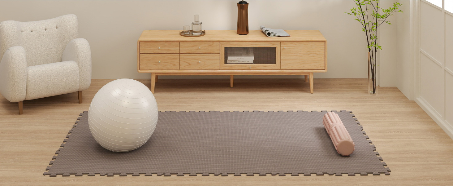 AIRHOP Килимок захисний для фітнесу та спорту 31x31 см (18 шт.) - чорний, 1.67 м²