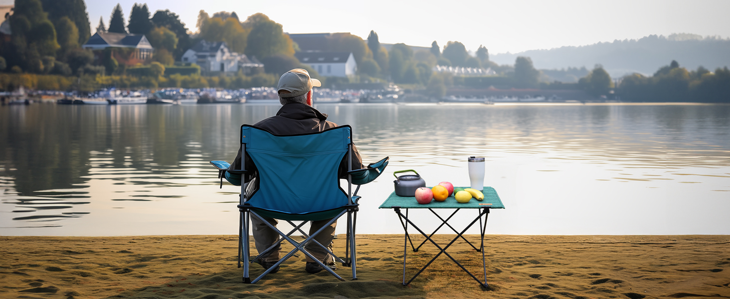 Складаний туристичний стіл VILLEY для кемпінгу та відпочинку на природі (зелений)