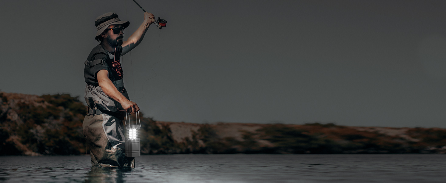 LED кемпінговий ліхтар на сонячній батареї, водонепроникний, з ручкою, акумулятор 3000mAh, для туризму, риболовлі, SOS, відключень світла (чорний)