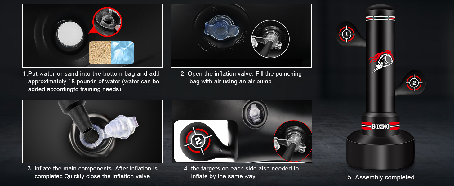 Стенд-боксерський мішок NZQXJXZ для дорослих 180 см з рукавичками, насосом, скакалкою та м'ячем для рефлексів. Ідеально для MMA та фітнесу