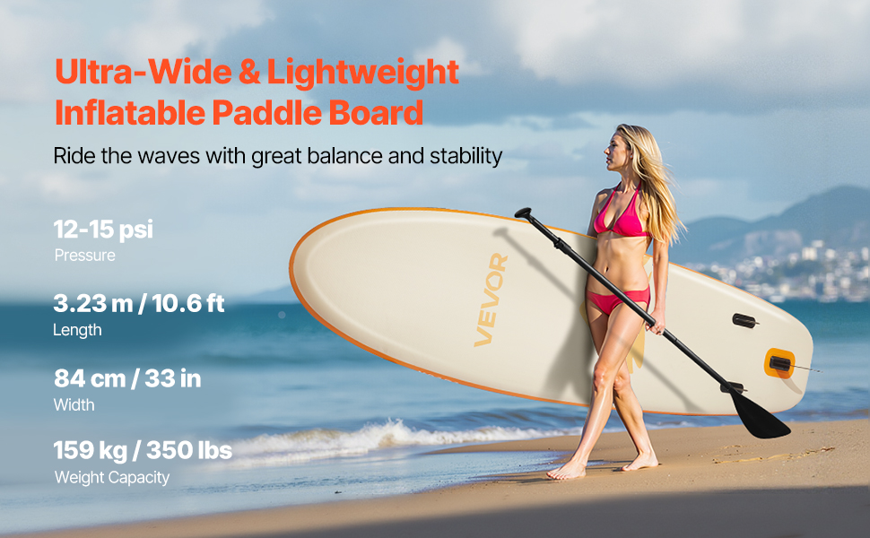 Надувний SUP VEVOR Stand Up Paddle Board: комплект з аксесуарами (323/335см)