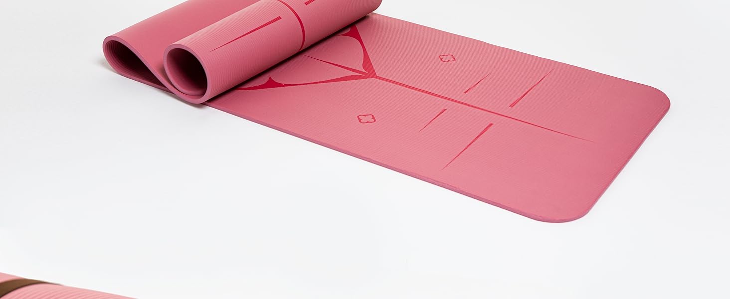Йога мат для занять йогою, пілатесом та силовим тренуванням - німецька розробка, неслизька, захищає суглоби, 2 товщини (1.0 та 1.5 см), м'яка спортивна мат, рожева