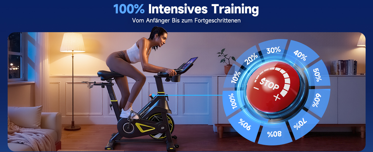 YPOO Велотренажер для дому, тихий велотренажер з регульованим магнітним опором, велотренажер для кардіотренувань з комфортним сидінням, тримачем для планшета, LED-монітором, до 160 кг, чорний