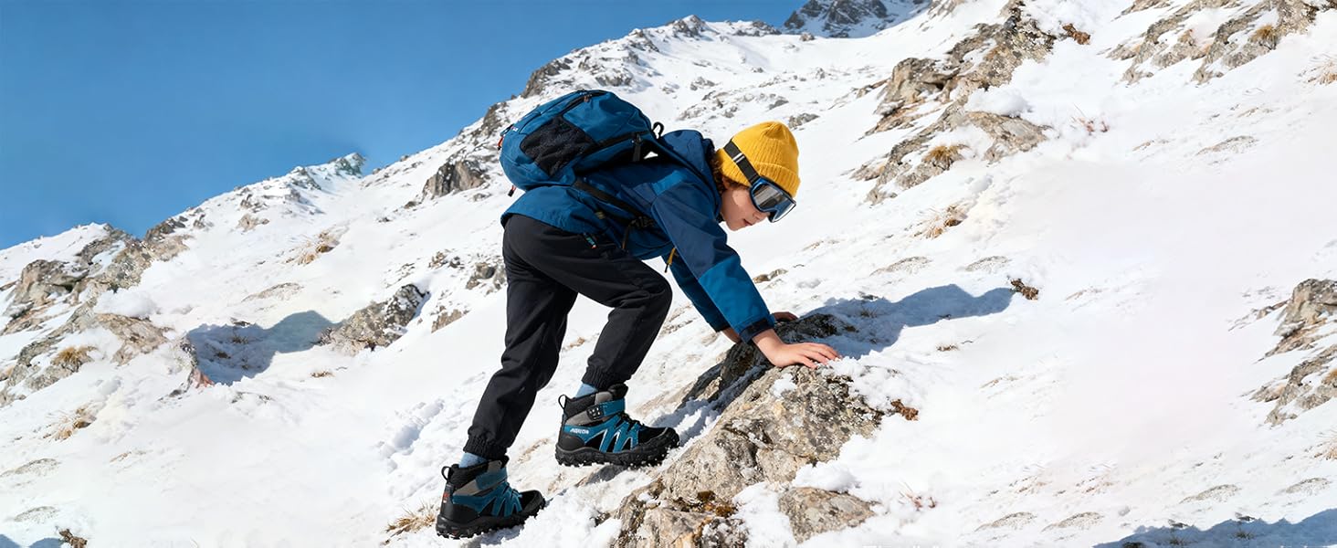 Дитячі зимові чоботи Littleplum для хлопчиків. Зимові шкарпетки-чоботи, теплі, з підкладкою, для снігу, трекінгові. Розмір 39 EU, чорний колір.