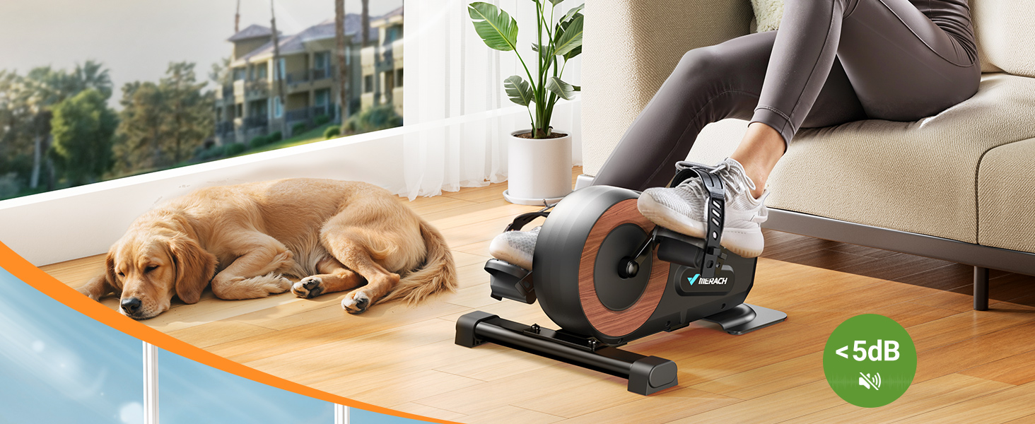 MERACH Педалетраннер для дому: міні-тренажер для літніх людей, тихий та з неслизькою поверхнею, з LCD-дисплеєм, 8 рівнів магнітного опору, переможець тесту 2025, велотренажер для столу в офіс