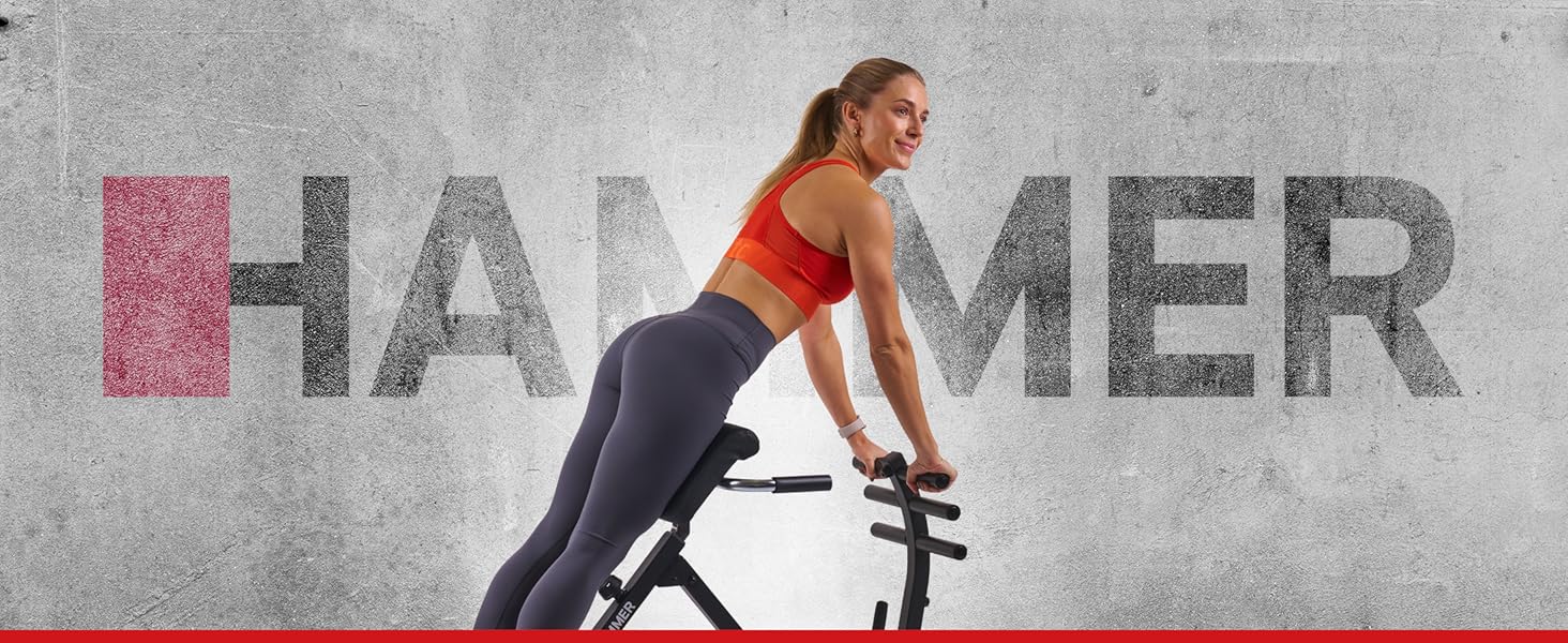 Тренажер для спини HAMMER Tricon – гіперекстензія, живіт, прес. Багатофункціональне обладнання для фітнесу