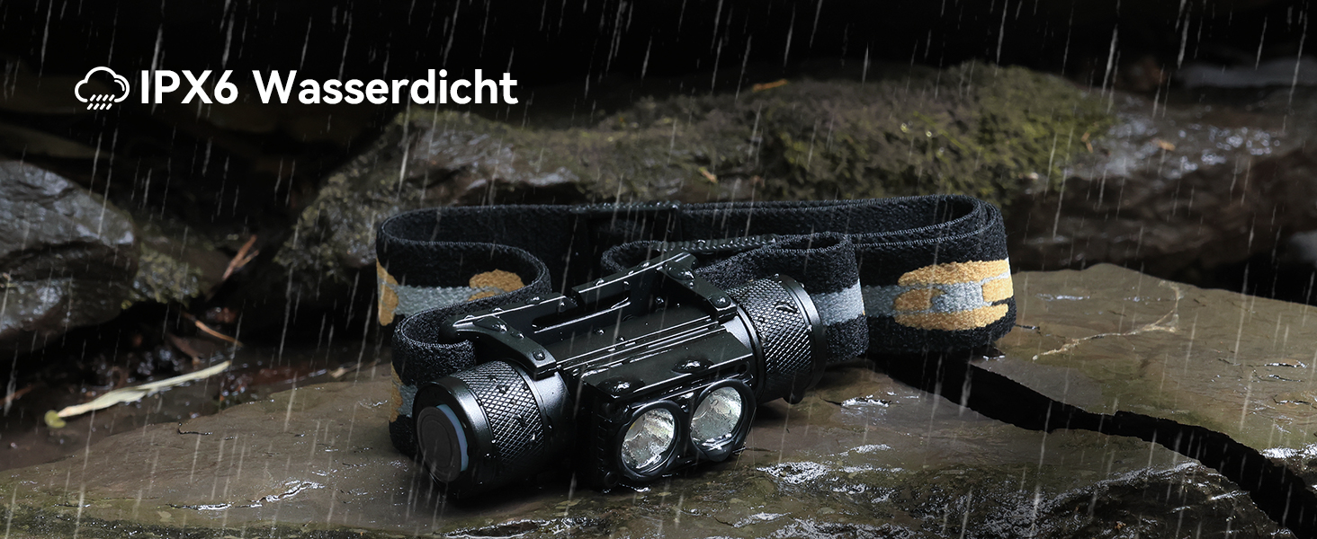 Налобний ліхтар Sofirn D25LR/H25LR з червоним світлом 660нм та High CRI, акумуляторний LED ліхтар з USB-C, водонепроникний IPX6 для бігу, риболовлі та полювання (Біле світло)