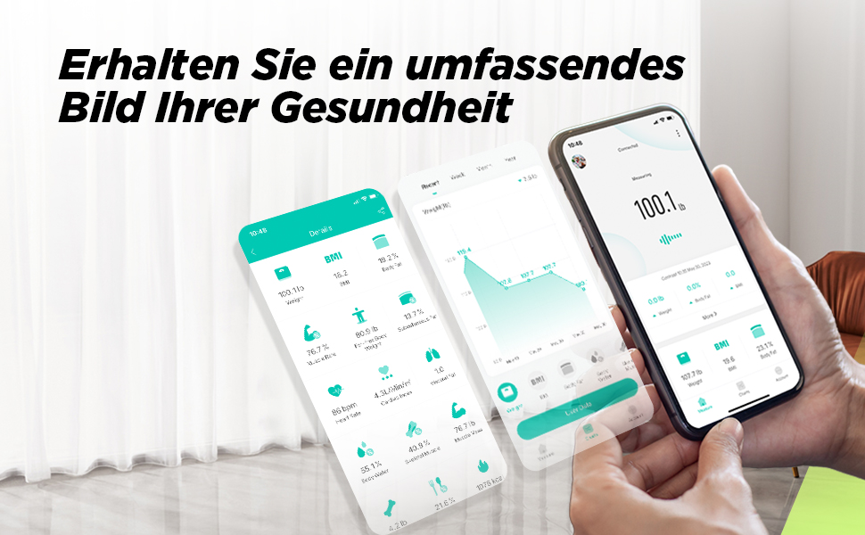 RunSTAR ваги для аналізу тіла, цифрові ваги з великим дисплеєм, точні, для BMI, пульсу та 15 показників, синхронізація з фітнес-додатком, до 180 кг