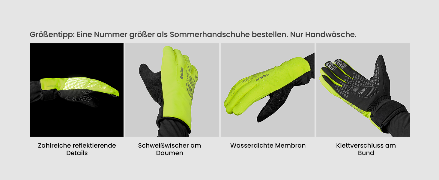 Велосипедні рукавички GripGrab Ride: водонепроникні, теплі, вітронепроникні, зимові, жовті, Hi-Vis, Classic, розмір M