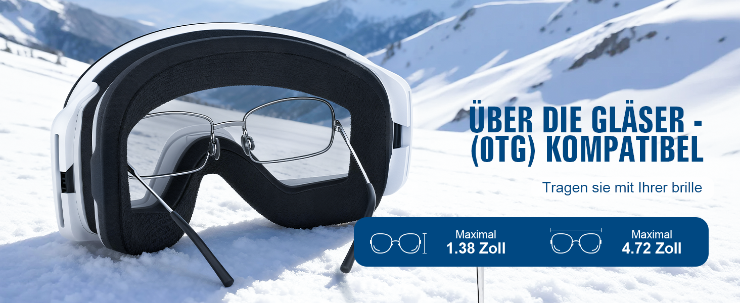 Скі-маска Suoso OTG для чоловіків та жінок - скі-окуляри з UV-захистом, антизапітніння, сумісні з шоломом, чорно-синій