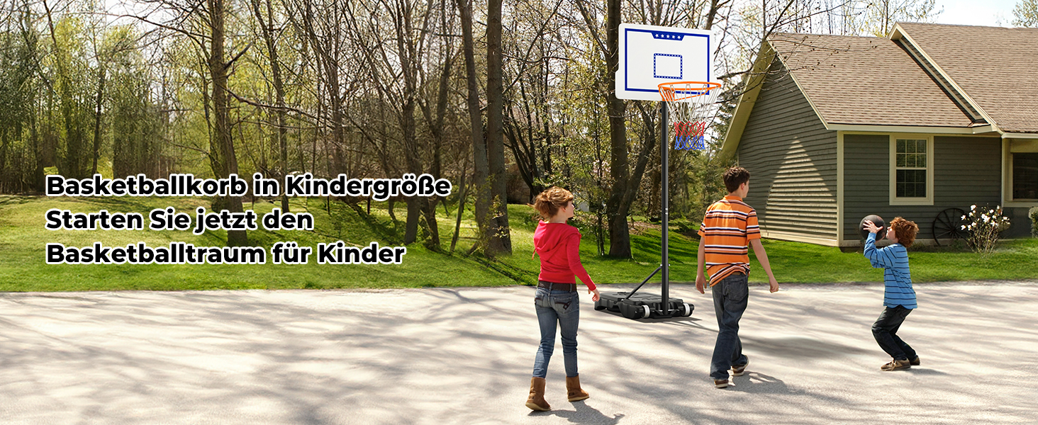 Баскетбольне кільце Yohood Outdoor Kids, баскетбольні кільця з регульованою висотою підставки 110-210 см, портативне баскетбольне кільце в приміщенні/на вулиці захищене від погодних умов (біле)