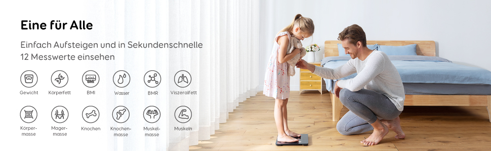 Ваги тіла eufy Smart Scale C1 з Bluetooth, LED-дисплеєм та аналізом складу тіла (12 показників)