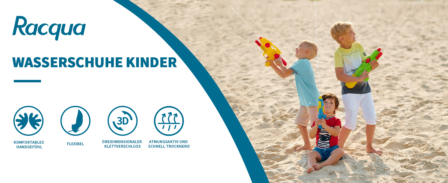 Дитячі водяні черевики Raqua - Badeschuhe Kinder Aquaschuhe Kinder (35 EU, Hdk1601 Black)