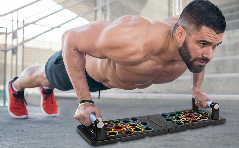 Дошка для віджимань 24 в 1, складана, портативна для фітнесу та тренувань вдома. Зручні ручки для розвитку м'язів та ефективного формування тіла