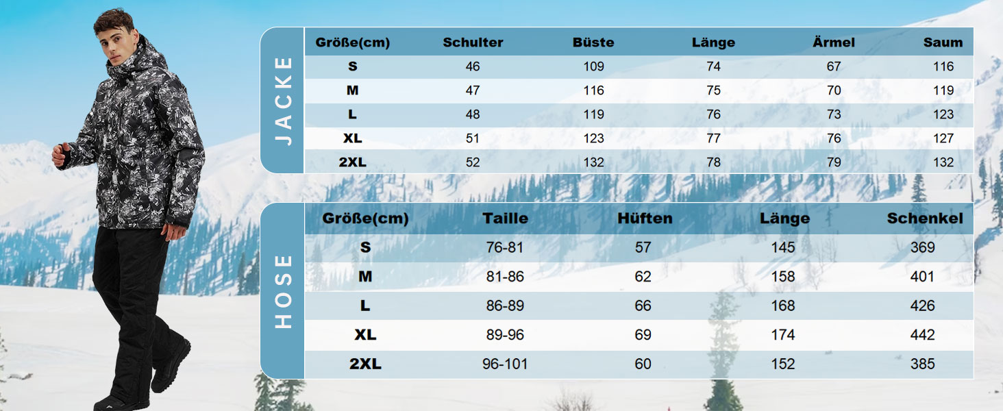 Чоловічий комплект гірськолижний: куртка та штани ALSOGO, водонепроникний, вітронепроникний, з капюшоном, для сноуборду та гірськолижного спорту, колір білий