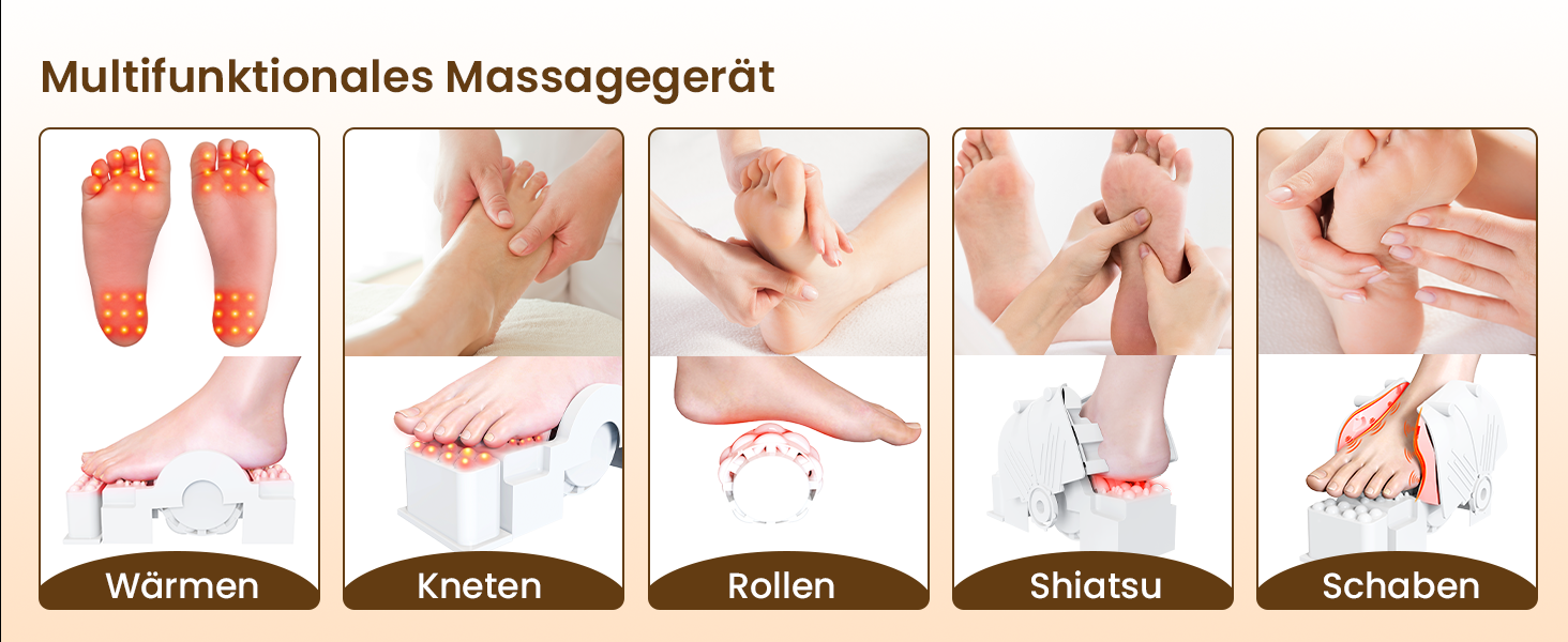 Електричний масажер для ніг TISSCARE з функцією шиацу, нагрівом, розминанням, роликами та натисканням. 360° регульована ручка. Для зняття болю, подарунок для жінок та чоловіків. Колір: сірий.